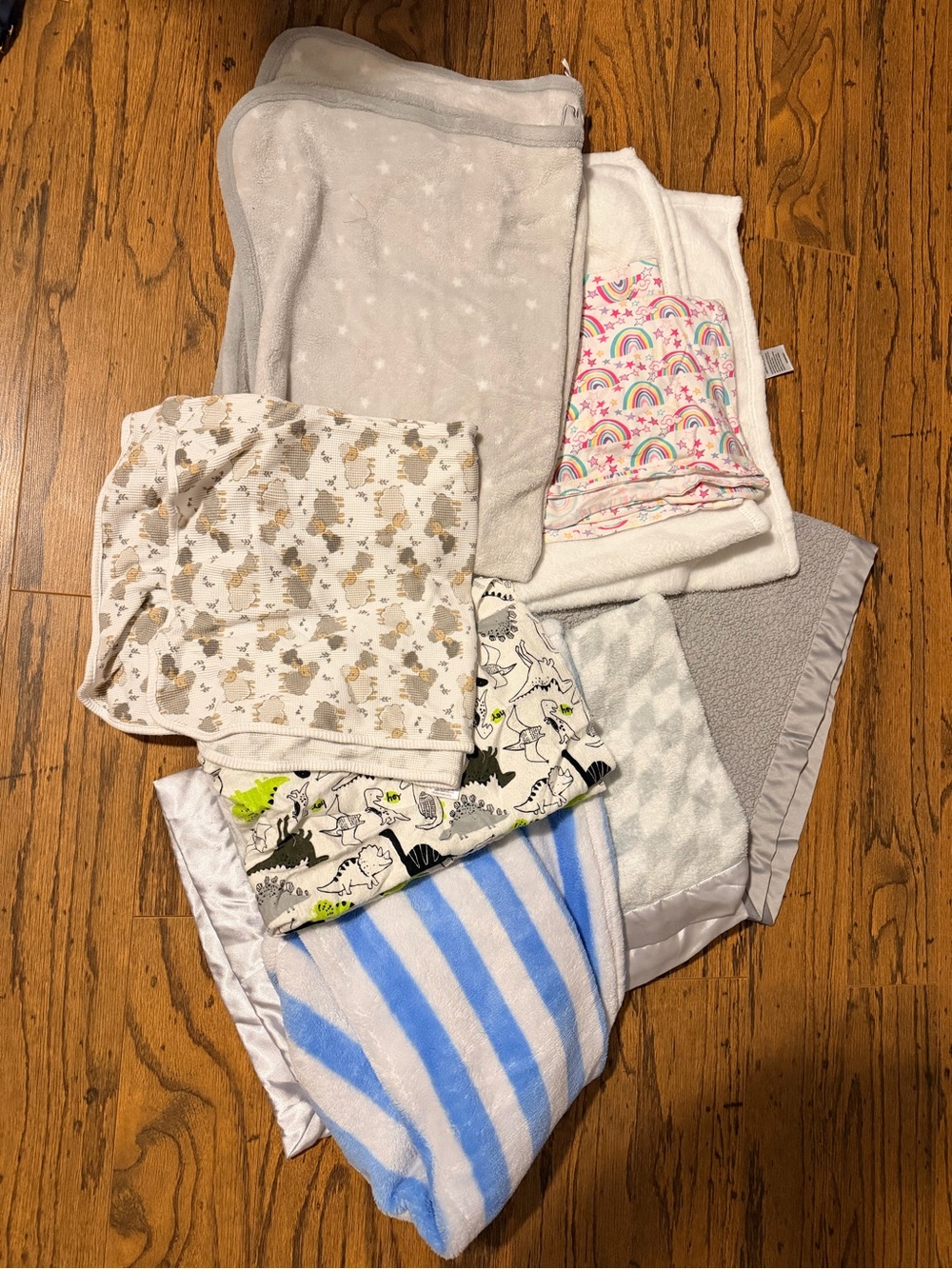 Baby Multi-Pack Soft Blankets - Assorted Gray, White, Blue, Pink